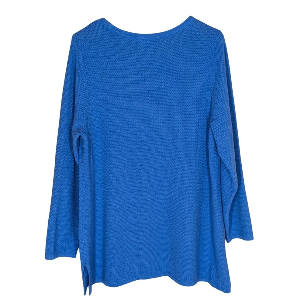 Charter Club Womens Blue Long Sleeve Tunic Pullover Knit Sweater Plus Size 3X - Picture 3 of 8